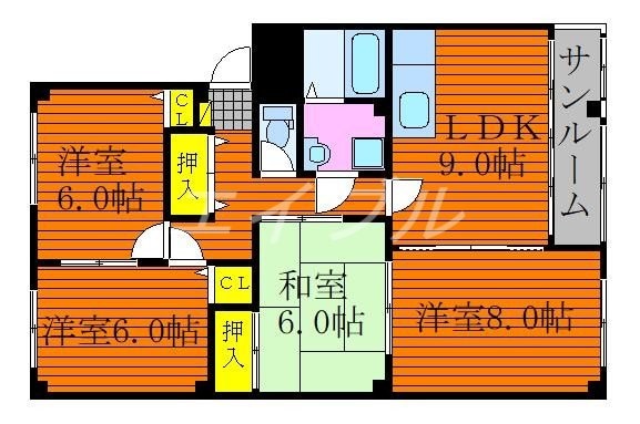 ドルチェ新保の物件間取画像