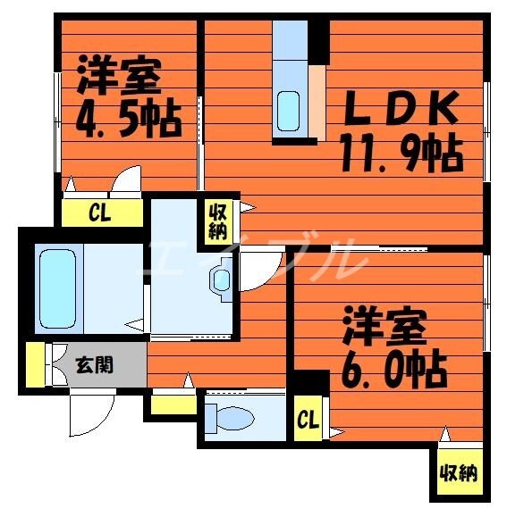 シャーメゾン笹沖の物件間取画像