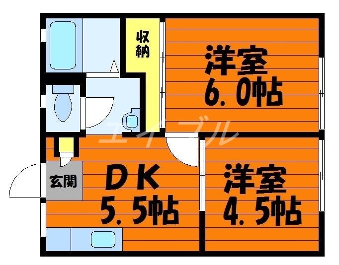 中庄サンプラザＢの物件間取画像