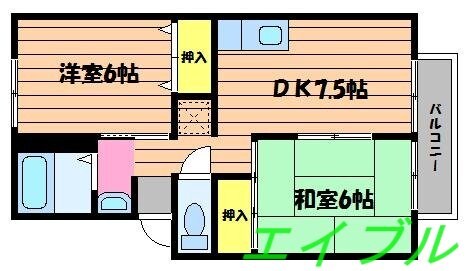 セジュール岡　Ⅱの物件間取画像