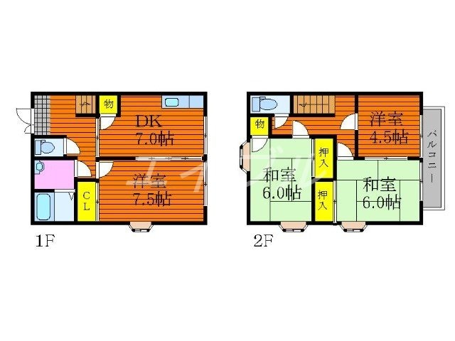 大福コーポ西2棟の物件間取画像