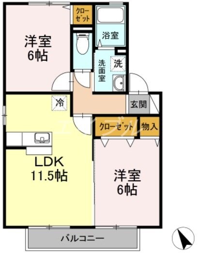 ハミングバード　C棟の物件間取画像