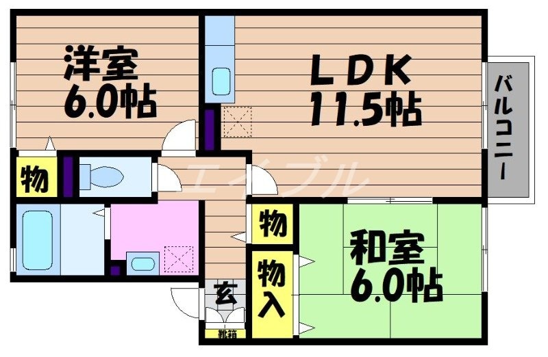 セジュール竹　Ｃ棟の物件間取画像