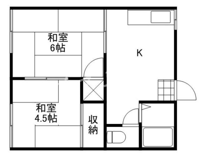 清水コーポE棟の物件間取画像