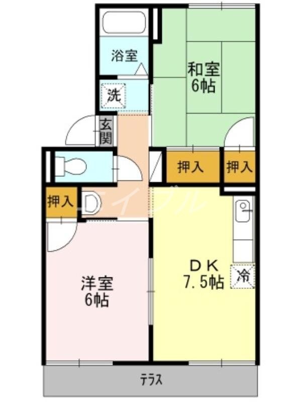 プレジール小野　Ｄ棟の物件間取画像