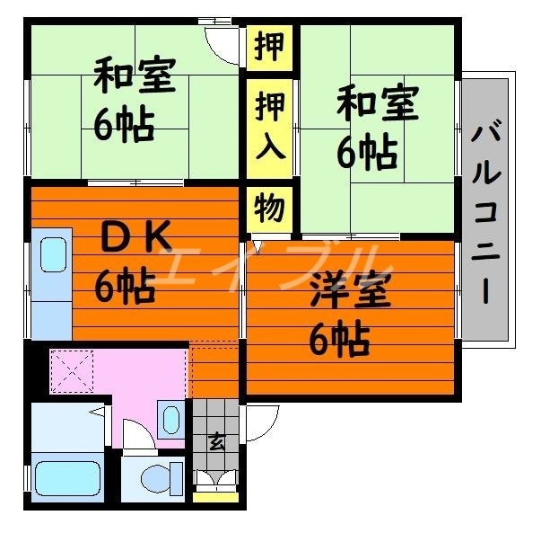 サザンハイツの物件間取画像