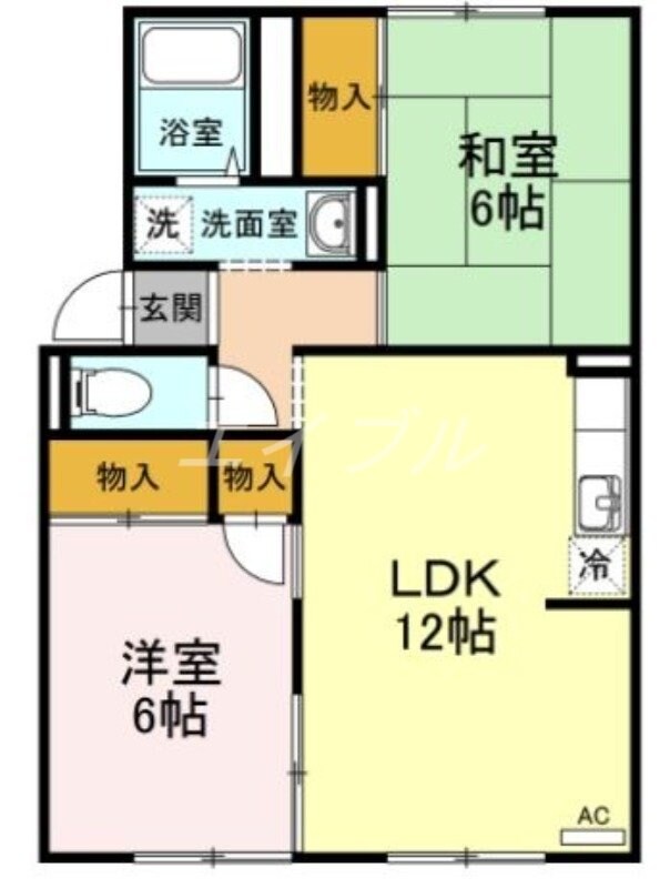 プレジール中島　A棟の物件間取画像