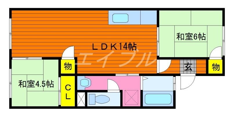 コーポラス田中の物件間取画像