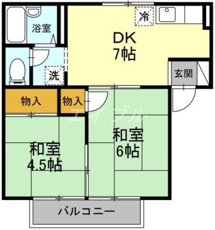 ノーブルハウス　A棟の物件間取画像