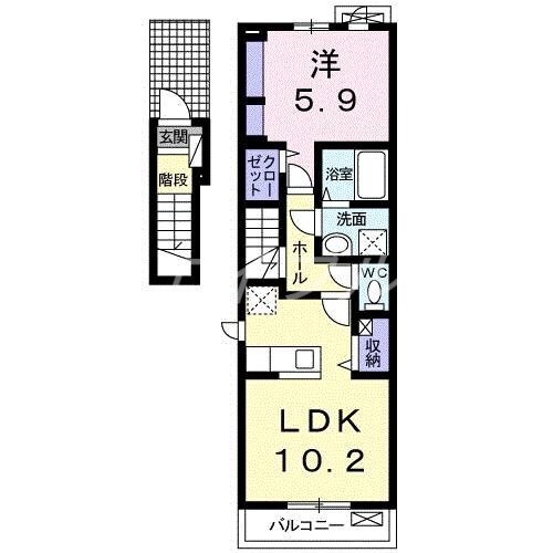 ウィステリア　ベルＢの物件間取画像