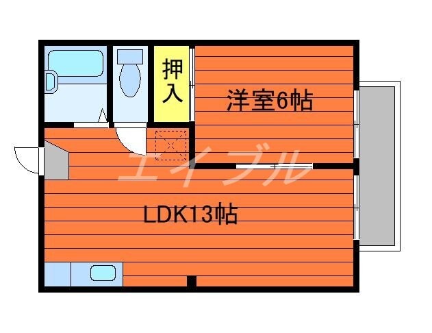 RE APARTMENT HAYASHIMA　B棟の物件間取画像