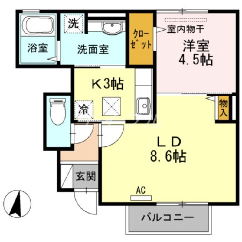 グリシーヌ　Bの物件間取画像