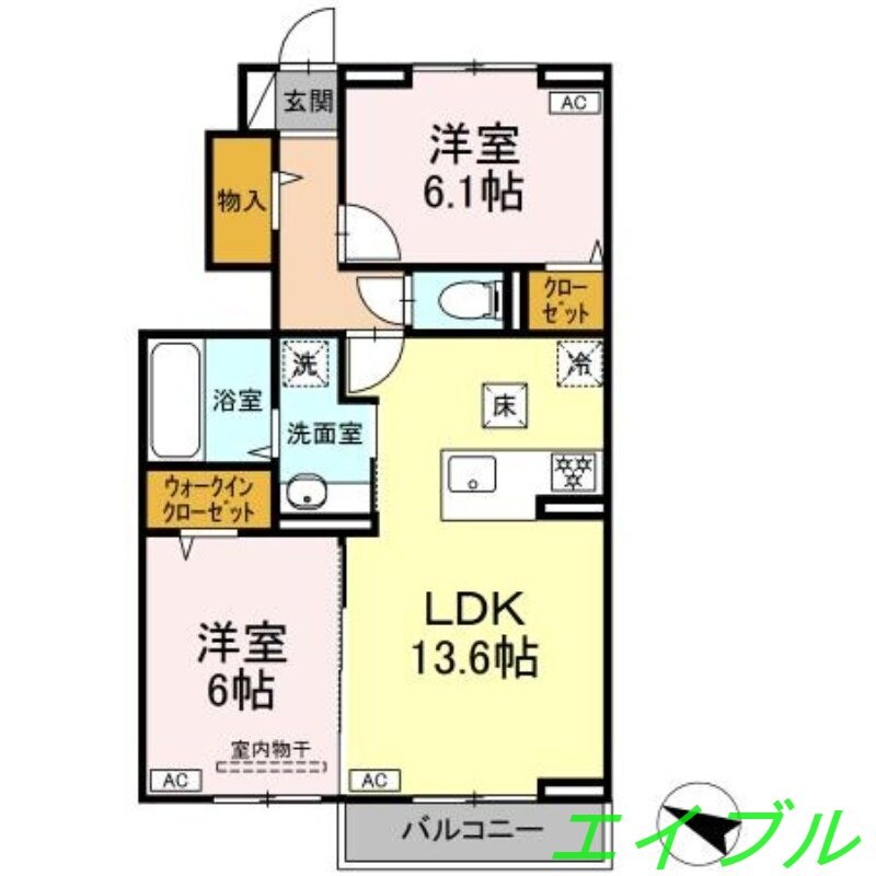 HONEY BEAR Ａ棟の物件間取画像