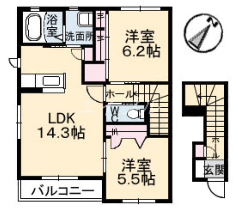 アクアヴィーヴォ　Ｂ棟の物件間取画像