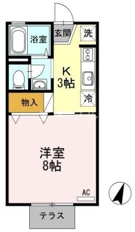 レインボーハイツ　A棟の物件間取画像