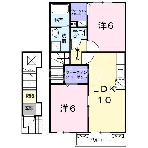 ヴォーヌング　オオダＢの物件間取画像