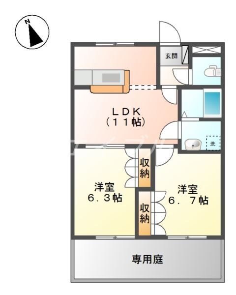 アメニティーハウス中須賀の物件間取画像