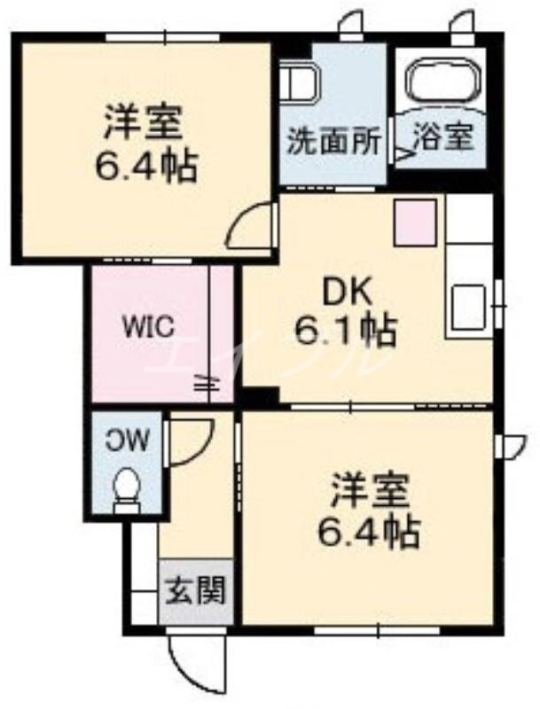 エクリール　Ｂ棟の物件間取画像