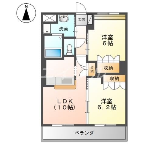 サンライズ亀甲の物件間取画像