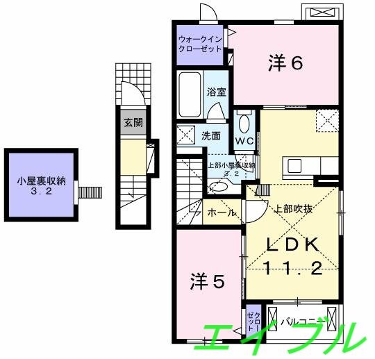 ヴィラ・ジュラク　Ｂの物件間取画像