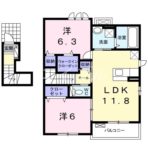 ブルー　エトワール　Ｋの物件間取画像