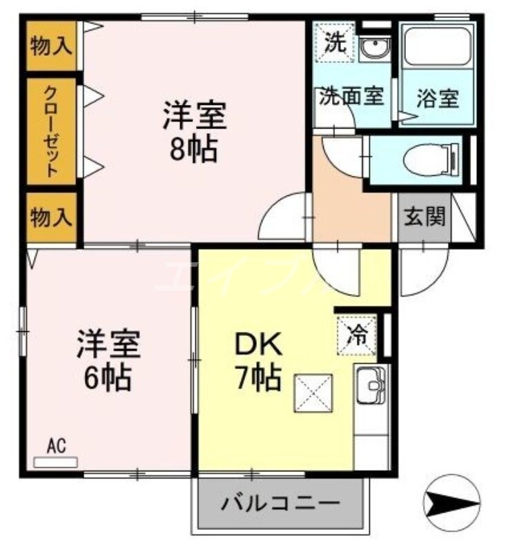 サンセール植田の物件間取画像