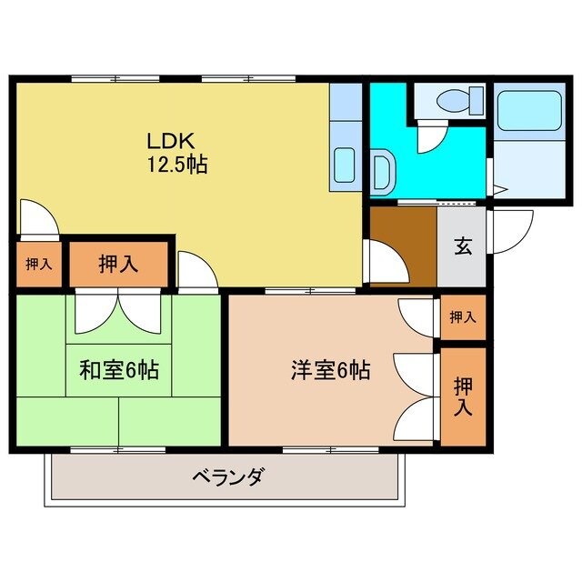 ルミエールA棟の物件間取画像