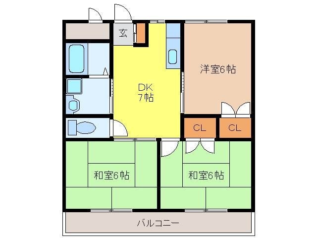 ハーモニーハイツの物件間取画像