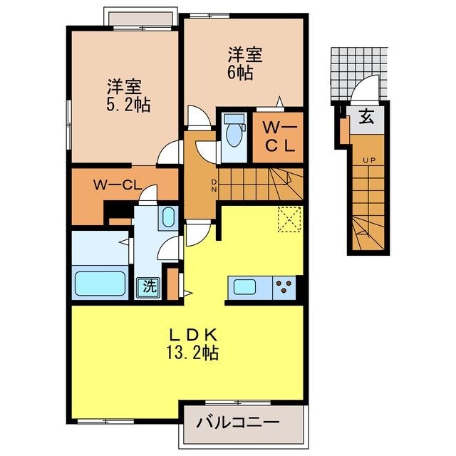 グランディールFの物件間取画像