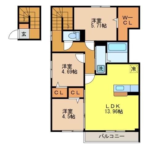 ロイヤルステージタウン鳥栖 E棟の物件間取画像