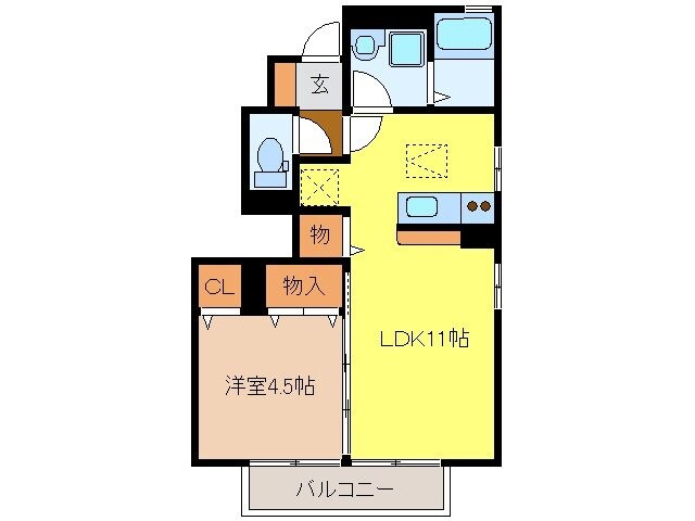 ヴィルヌーブ参番館の物件間取画像