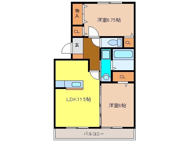 カーサルーチェの物件間取画像