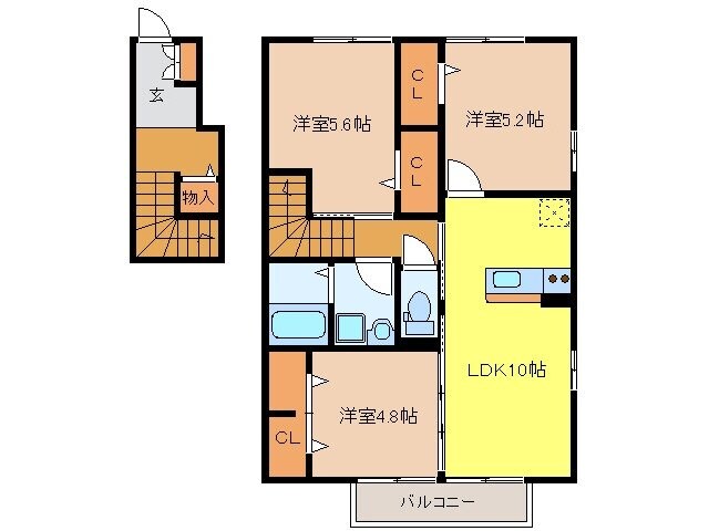ルージュみやきの物件間取画像