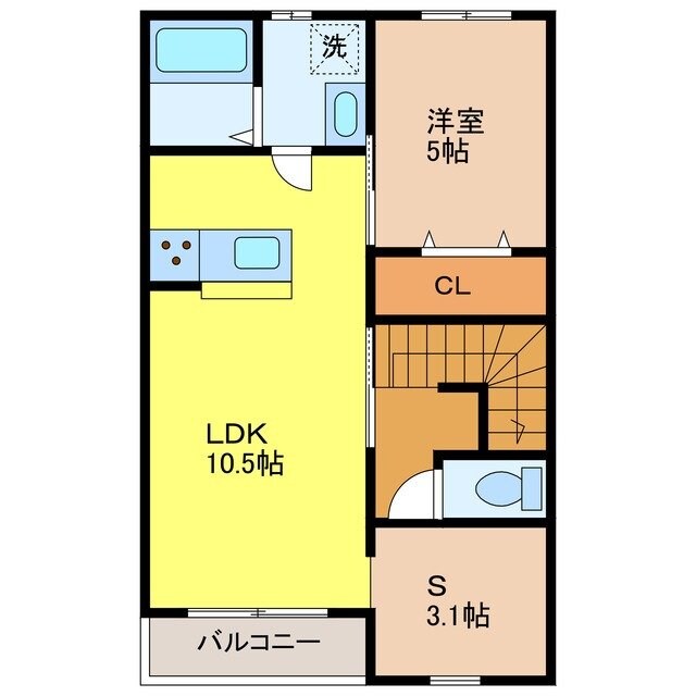 エスカレント上峰 Bの物件間取画像