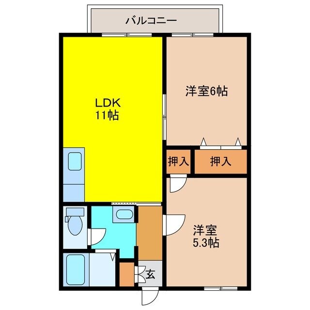 エスポアール上峰 A棟の物件間取画像
