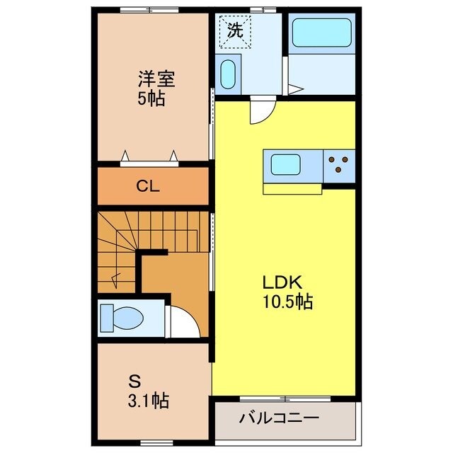 エスカレント上峰 Bの物件間取画像