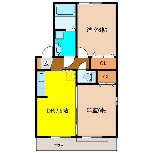 ヴェル・フォンセみやきB棟の物件間取画像