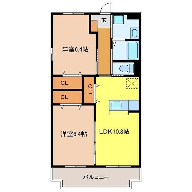 オリーブ館Bの物件間取画像
