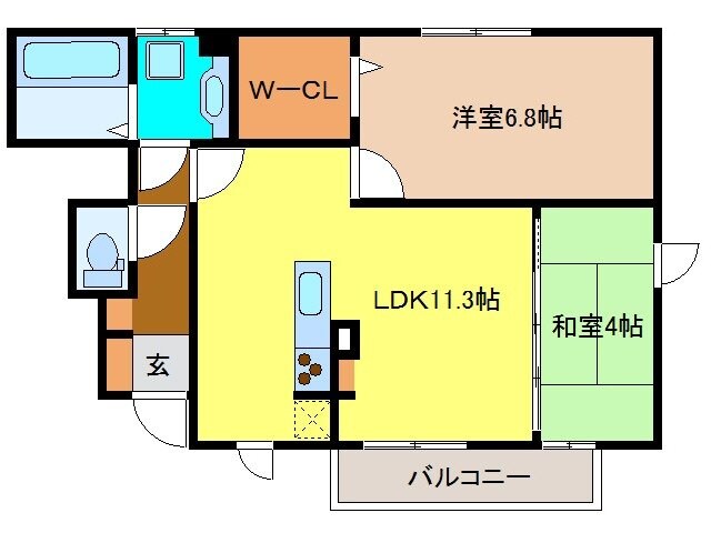 ドエル古賀弐番館の物件間取画像
