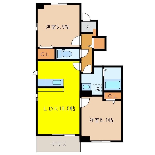 ウィステリア　ヴィラⅡの物件間取画像