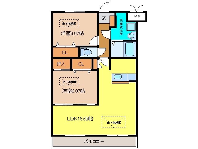 ルネスラシェーズⅡの物件間取画像