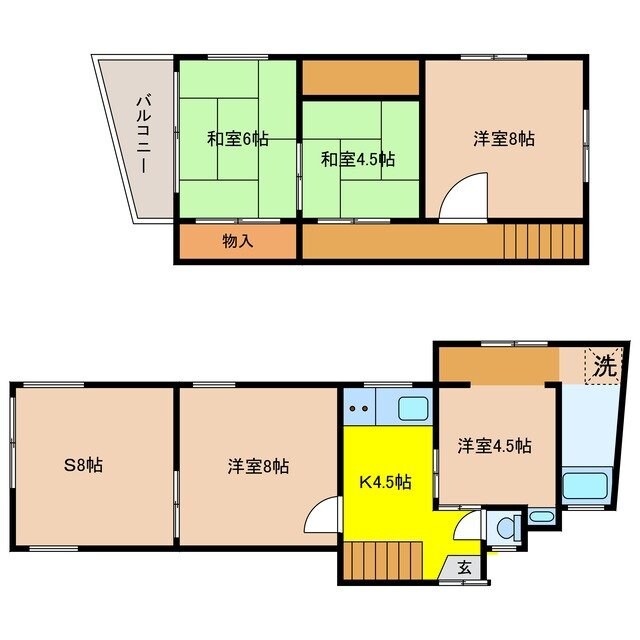 中尾貸家の物件間取画像