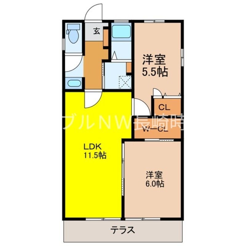 ドミール谷口　B棟の物件間取画像