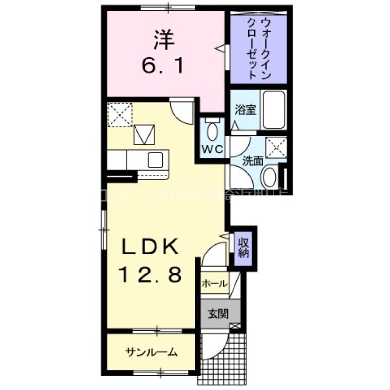 ヒルズ1.愛シティAの物件間取画像