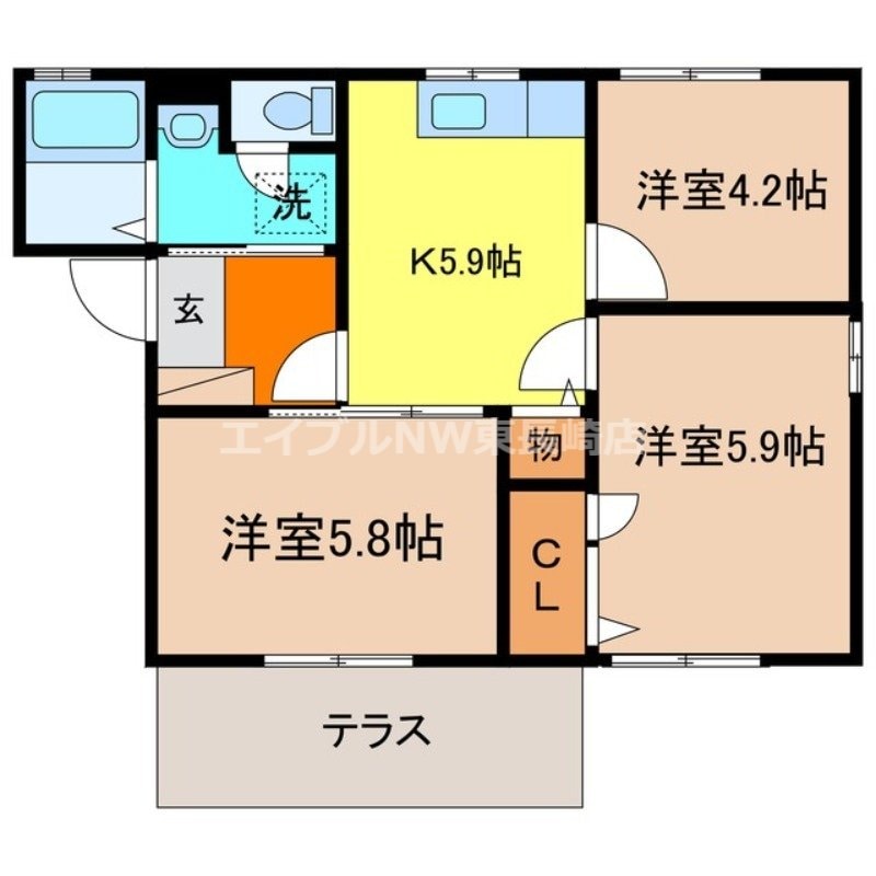 フレグランス左底の物件間取画像