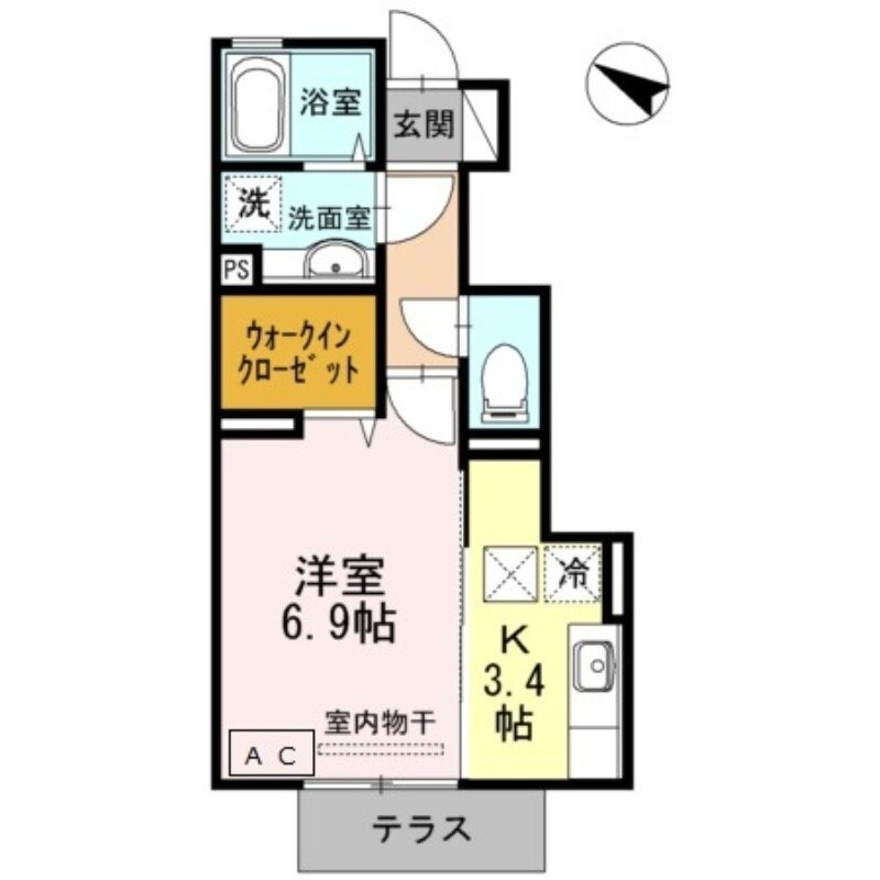 竹松駅 徒歩16分 1階の物件間取画像