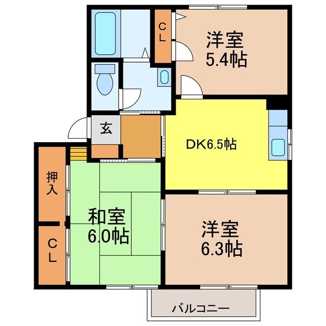 レオン西郷台　B棟の物件間取画像