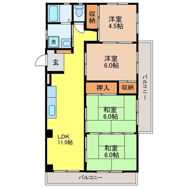 道ノ尾駅 徒歩14分 2階の物件間取画像