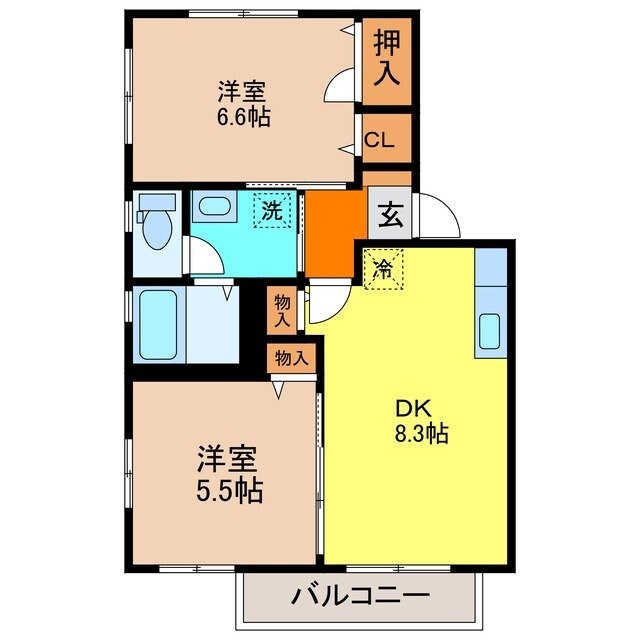 メゾンフルールA棟の物件間取画像