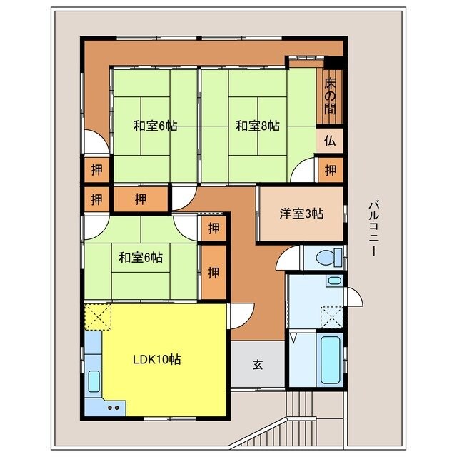 戸町貸家の物件間取画像